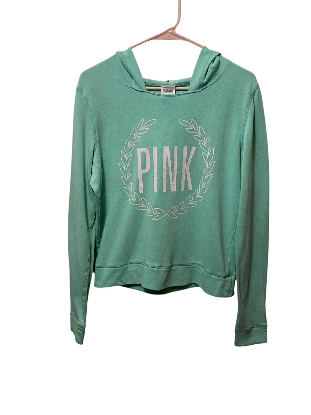 PINK Victoria's Secret Mint Green Logo Hoodie Sweatshirt